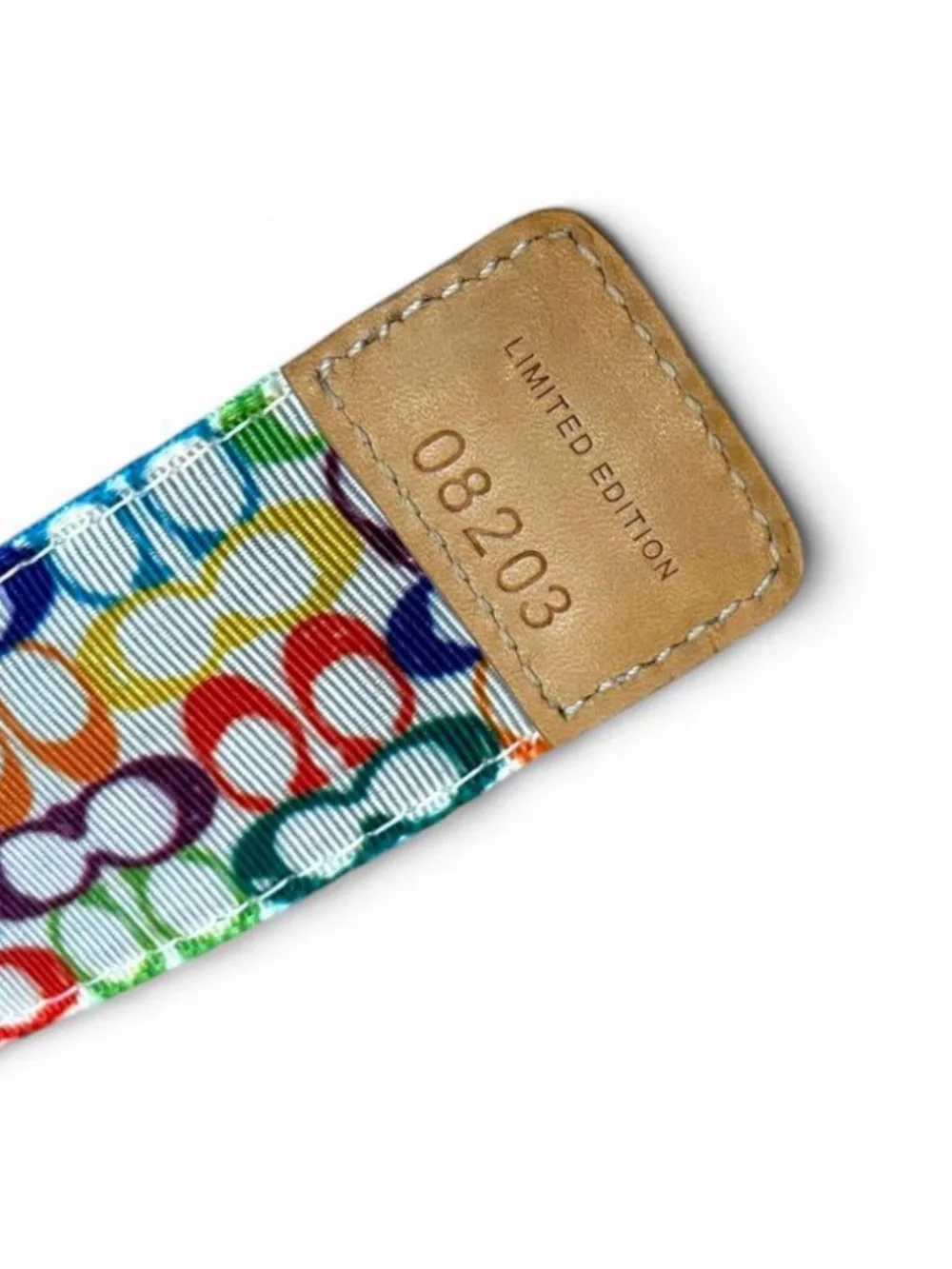 Coach Limited Ed Y2K Rainbow Signature Strap Bracelet NWOT